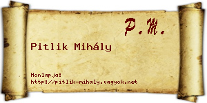 Pitlik Mihály névjegykártya